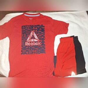 Reebok Red Tee and Shorts Combo